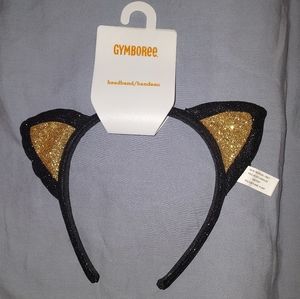 🐆 NWT Girls black & gold cat ears headband
